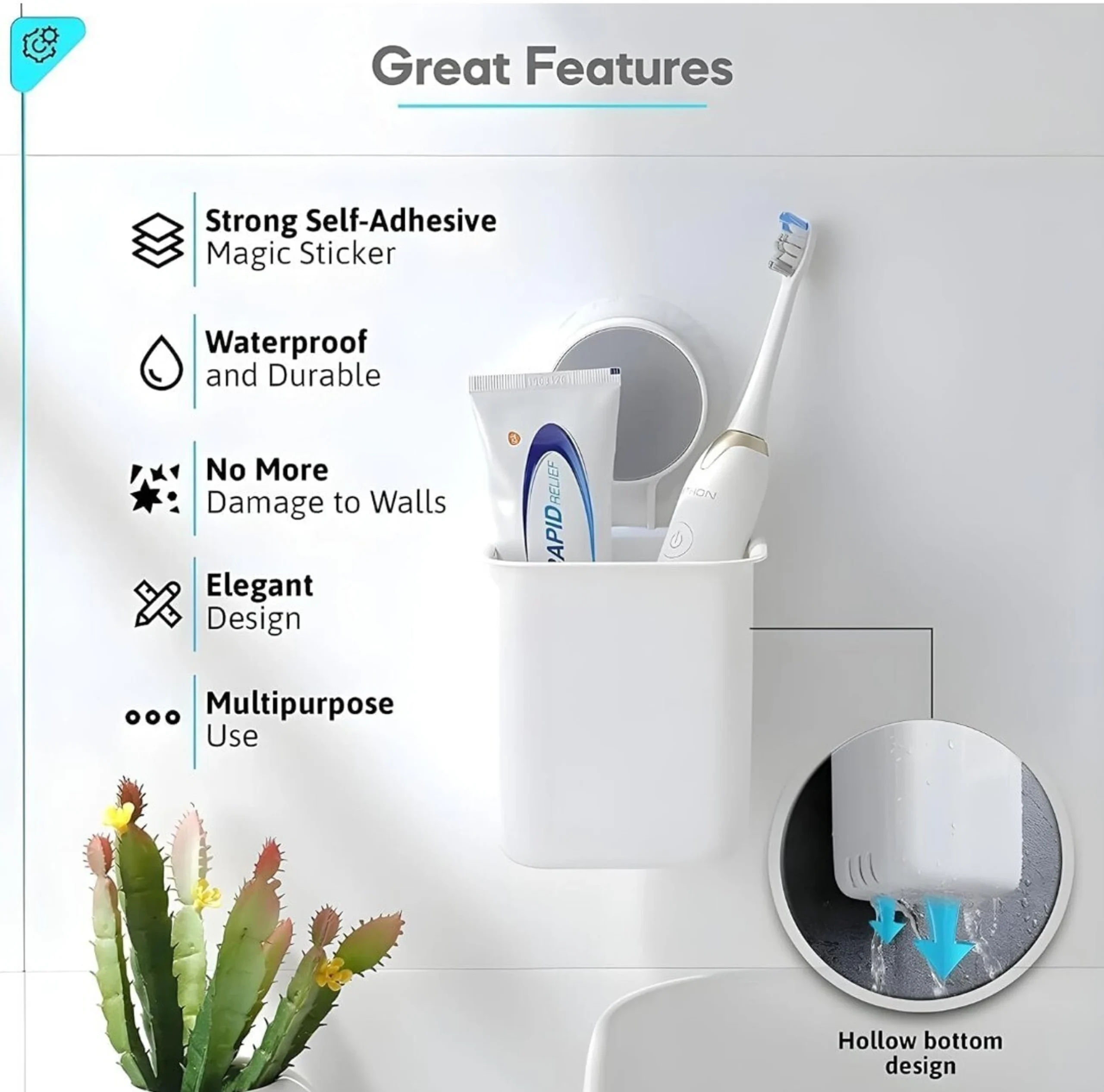 KYASO Toothbrush holder rack self - Image 4