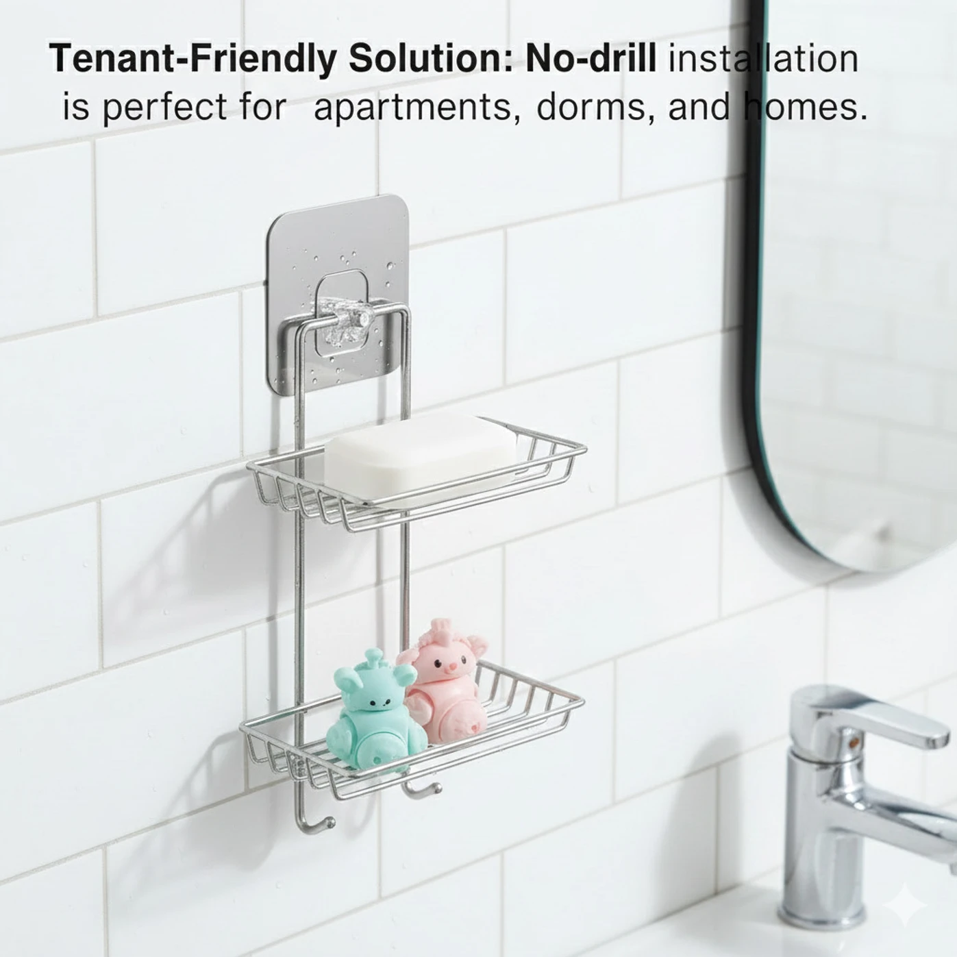 KYASO Soap Rack (Pack of 2) Stainless Steel Wall Shelf - Image 2