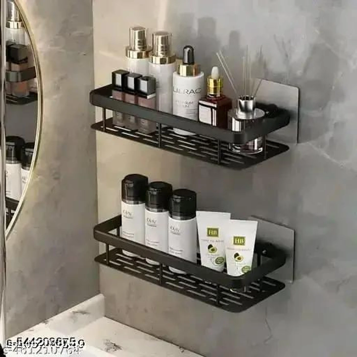 KYASO Bathroom plastic Shelves No-Drill Corner Shelf Shower Storage Rack PACK OF 2