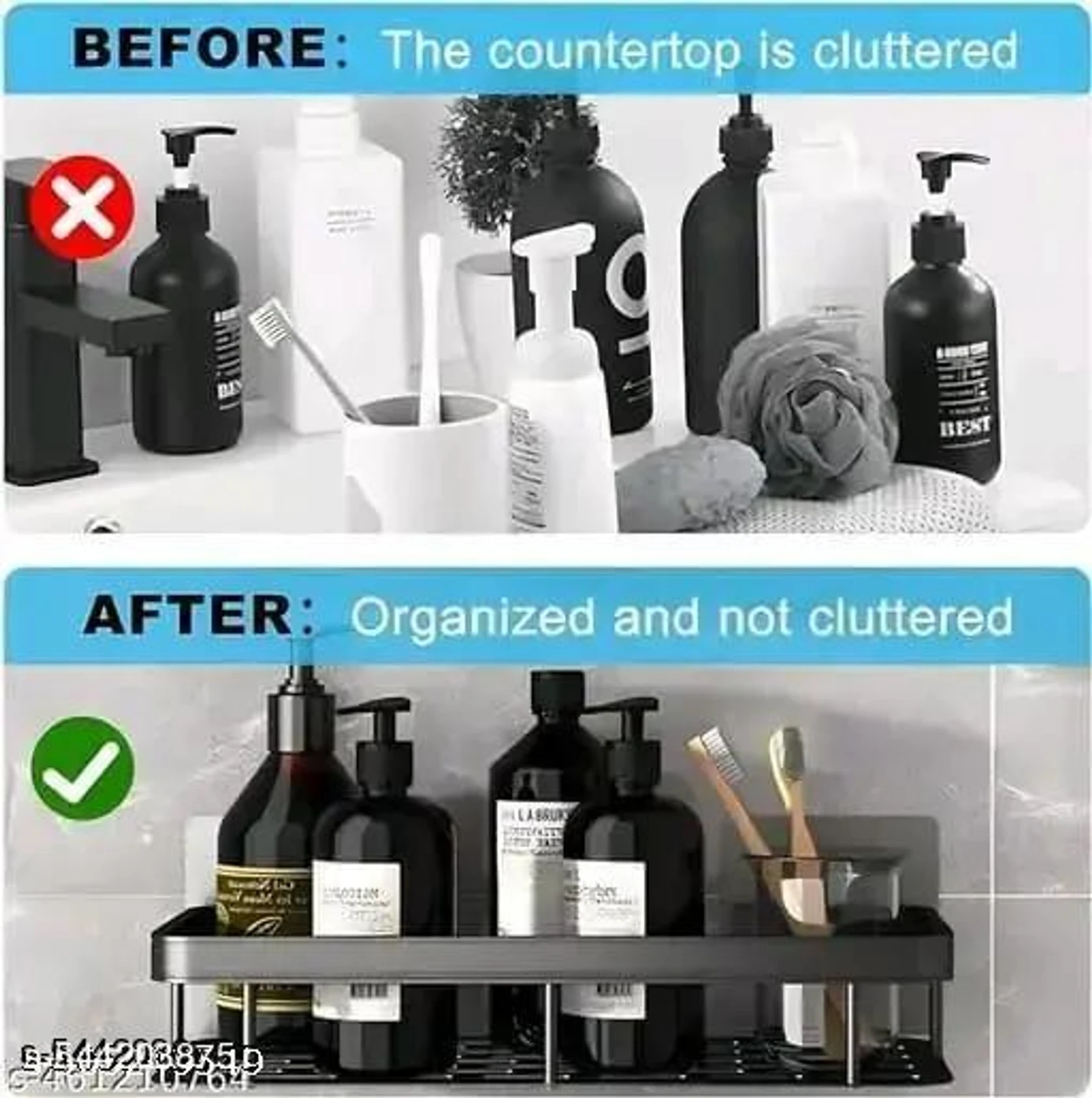 KYASO Bathroom plastic Shelves No-Drill Corner Shelf Shower Storage Rack PACK OF 2 - Image 4