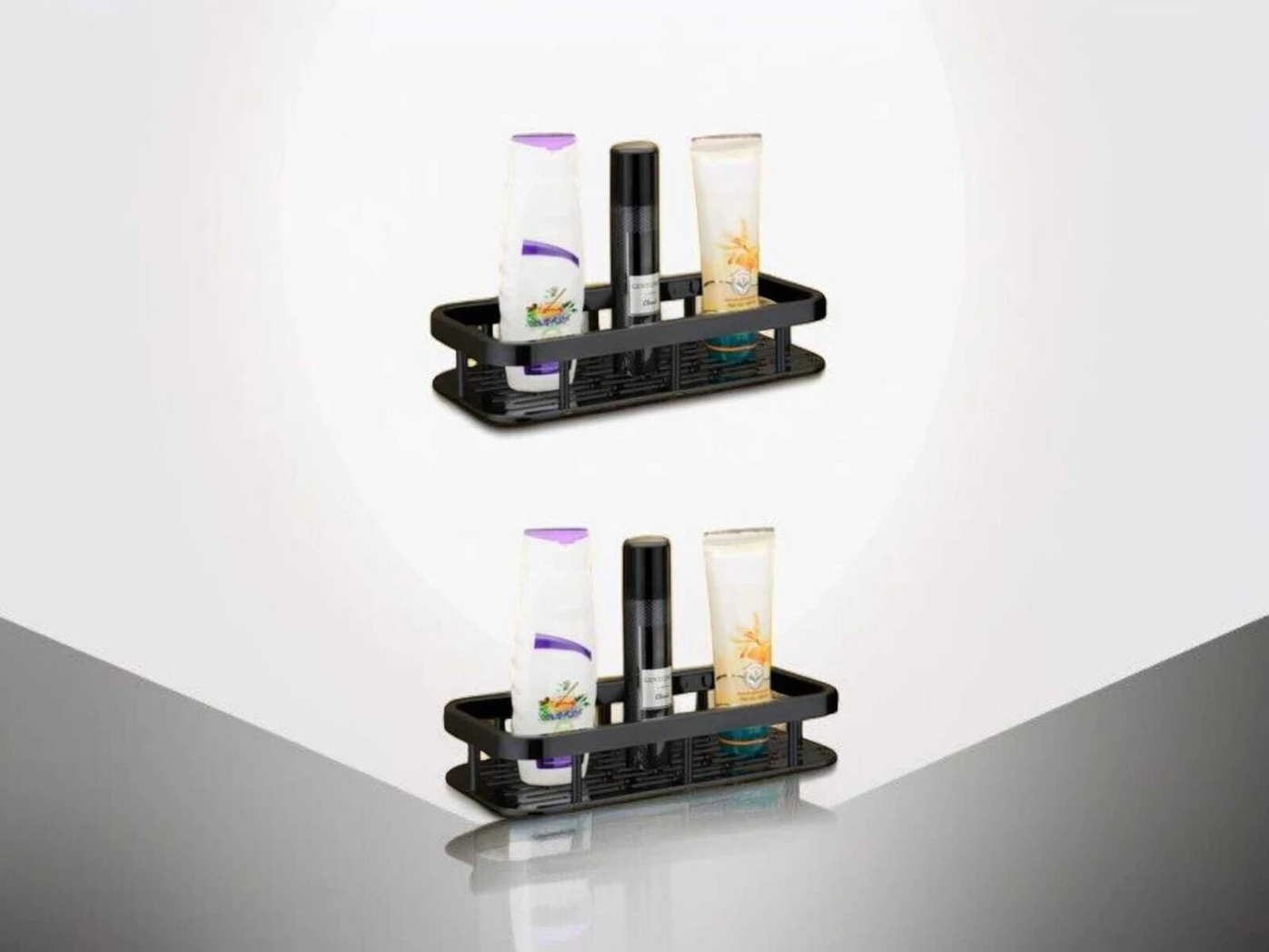 KYASO Bathroom plastic Shelves No-Drill Corner Shelf Shower Storage Rack PACK OF 2 - Image 3